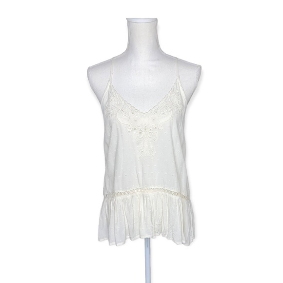 LOVE ON A HANGER Ivory V-Neck Peplum Tank M NWOT - Picture 5 of 16